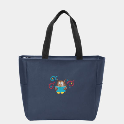 Owl Reading Book - Essential Zip Tote Thumbnail