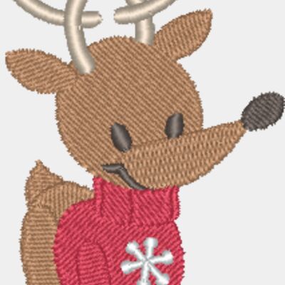 Christmas Reindeer in Snowflake Sweater Thumbnail