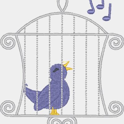 Blue Bird Singing Cage Bird Thumbnail