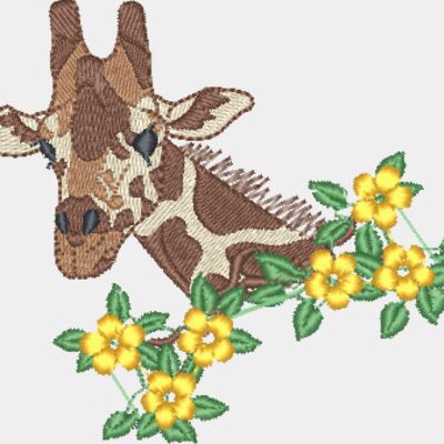 Giraffe with Leaves Thumbnail