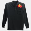 Long Sleeve Silk Touch Polo with Pocket Thumbnail