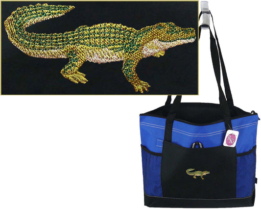 Alligator Crocodile, Blue Gemline Select Zipper Tote Bag