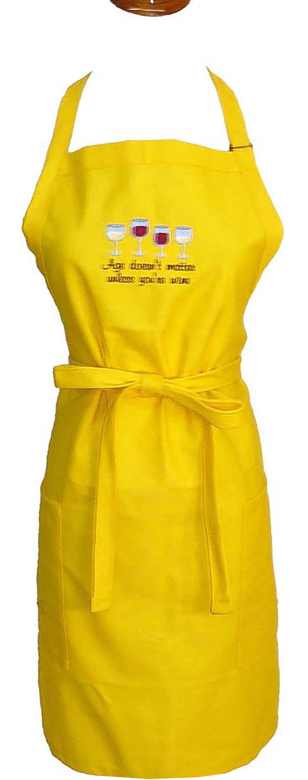 Age doesn't Matter Unless You're Wine, Yellow Adult Large Apron