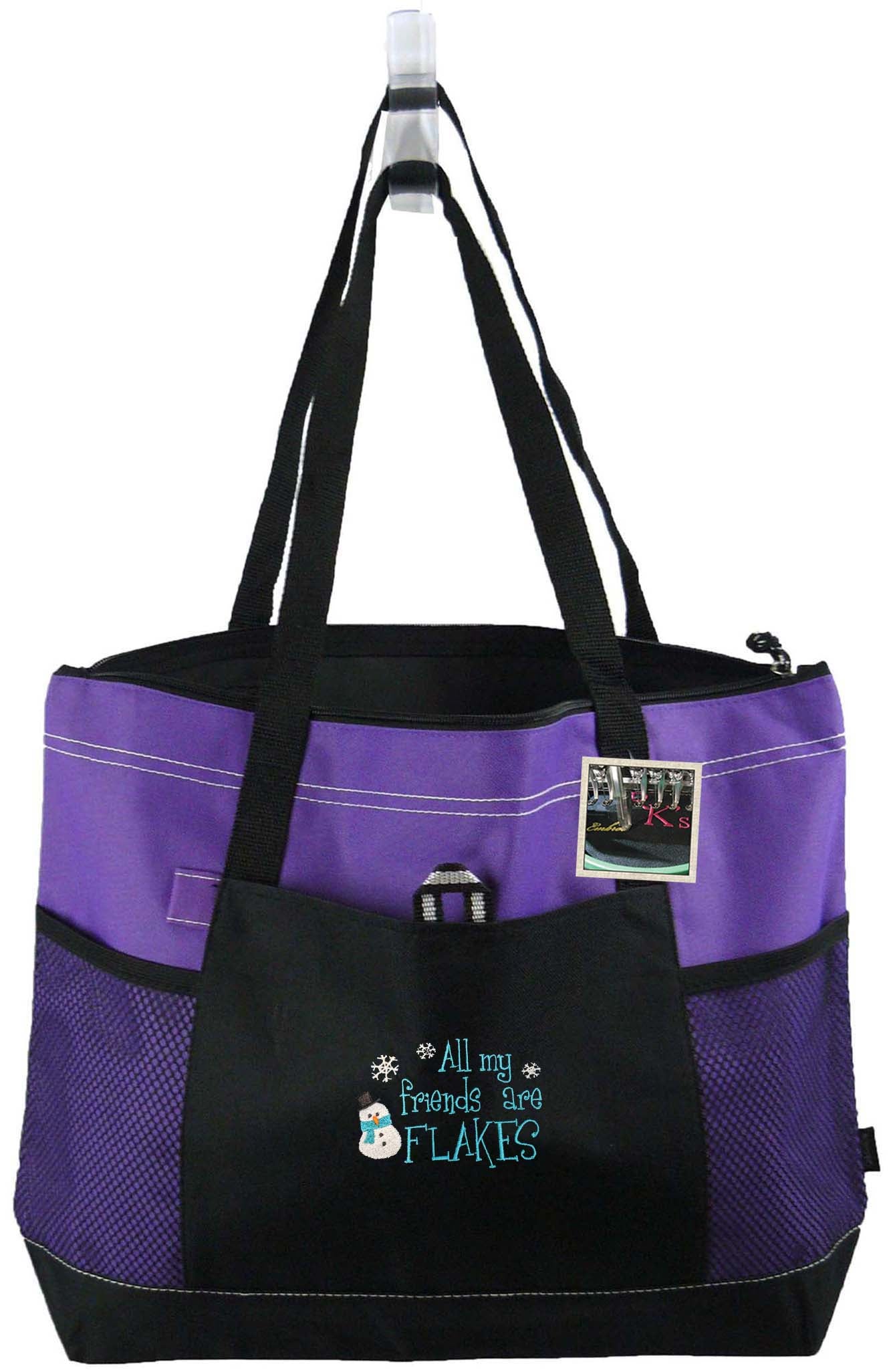 All My Friends Are Flakes, Purple Gemline Select Zipper Tote Bag
